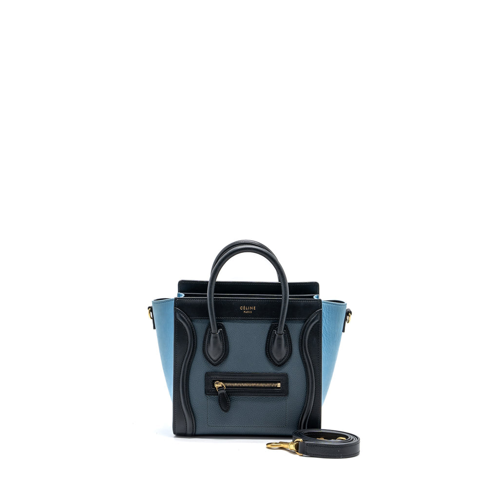 Celine Nano Luggage Bag Multi Colour blue/dark blue/black