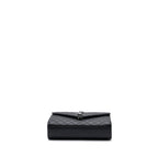 Saint Laurent/YSL Envelope Medium Chain Bag Grained Calfskin Mix Matelasse Black SHW
