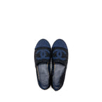 Chanel Size 37 Espadrilles Tweed/Cotton Dark Blue/Black/Multicolour