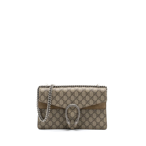 Gucci dionysus shoulder bag GG supreme canvas / suede leather beige SHW
