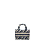 DIOR MINI BOOK TOTE BLUE OBLIQUE EMBROIDERY