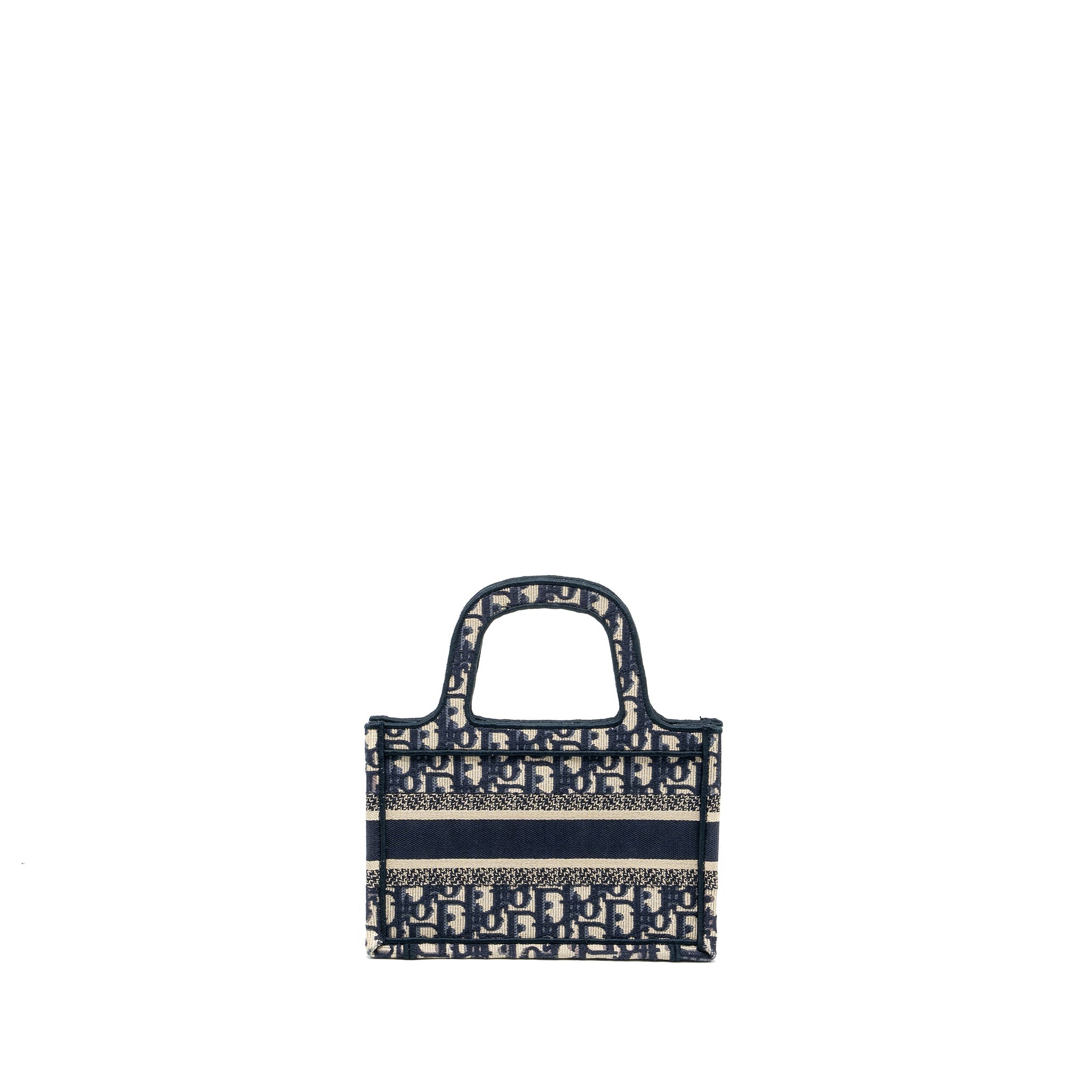 DIOR MINI BOOK TOTE BLUE OBLIQUE EMBROIDERY