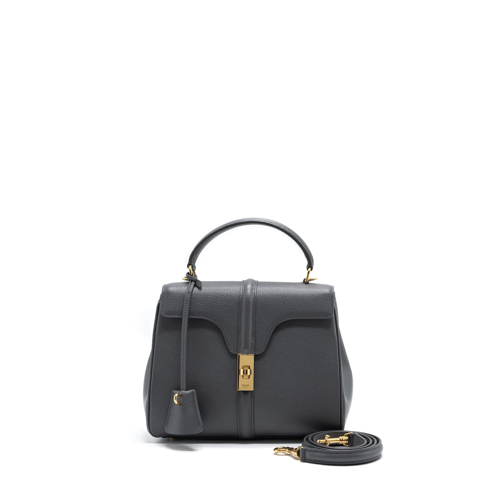 Celine Small 16 Bag Grained Calfskin Grey
