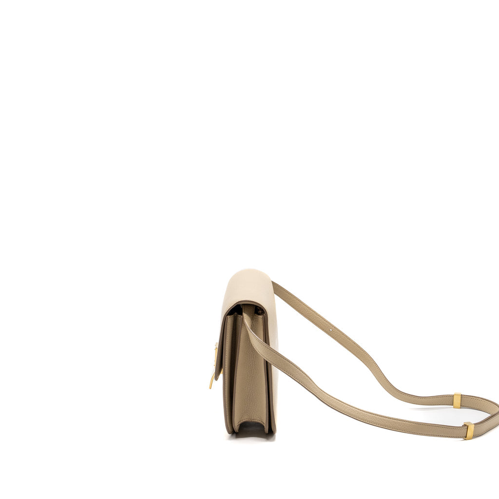 Celine medium classic box bag goatskin beige