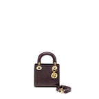 DIOR Mini Lady Dior Lizard Burgundy LGHW