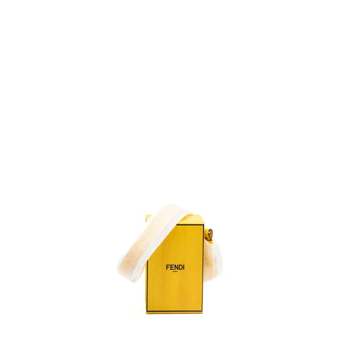Fendi vertical box shoulder bag calfskin yellow GHW