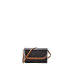 Celine Wallet On Strap Triomphe Canvas/Smooth Lambskin Tan