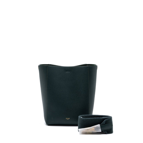 Celine Sangle bucket bag calfskin dark green