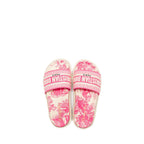 Dior size 37.5 Sandals Embroidered Cotton/ Rubber Pink