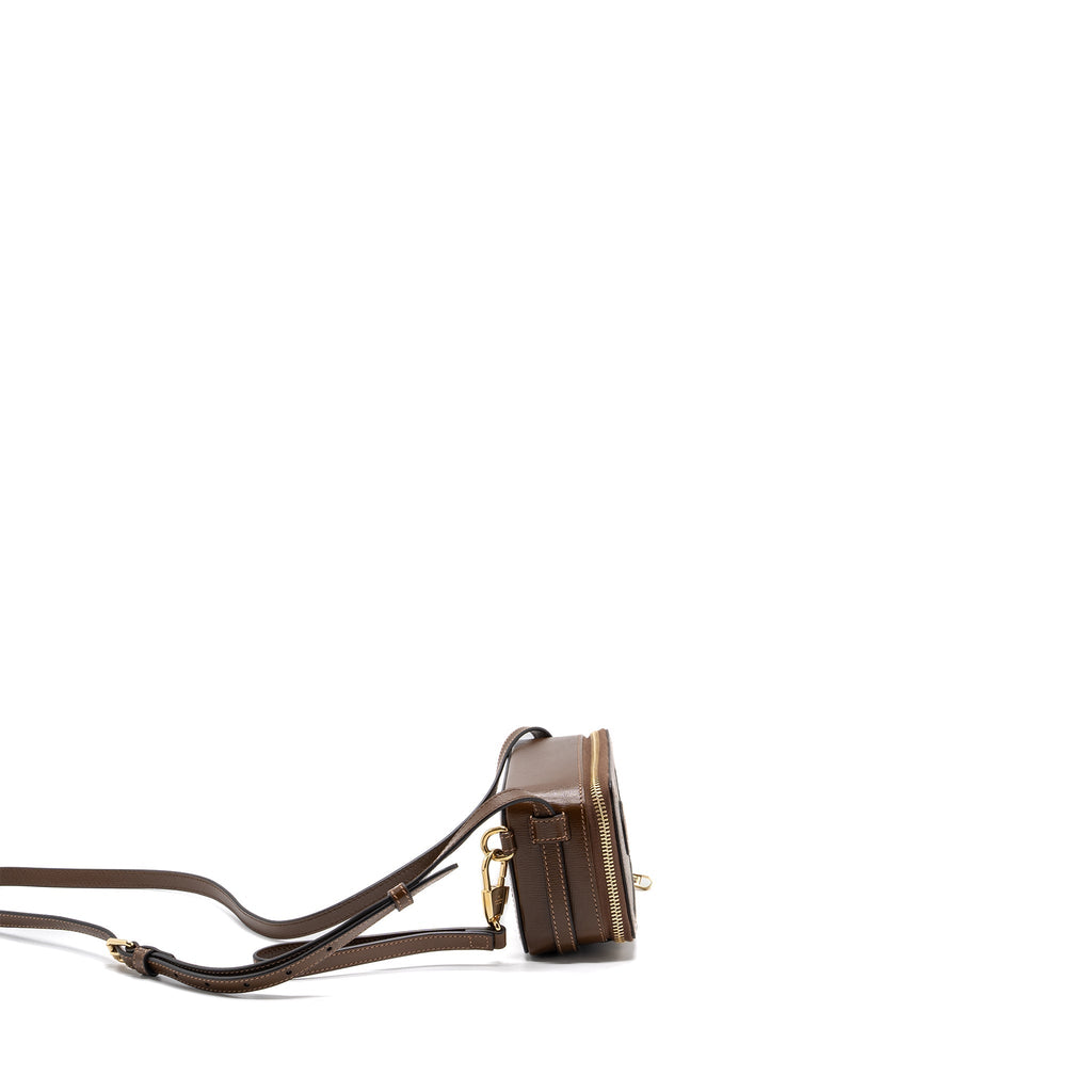 GUCCI MINI CROSSBODY BOX BAG INTERLOCKING GG Supreme CANVAS / LEATHER GHW