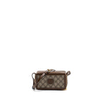 GUCCI MINI CROSSBODY BOX BAG INTERLOCKING GG Supreme CANVAS / LEATHER GHW