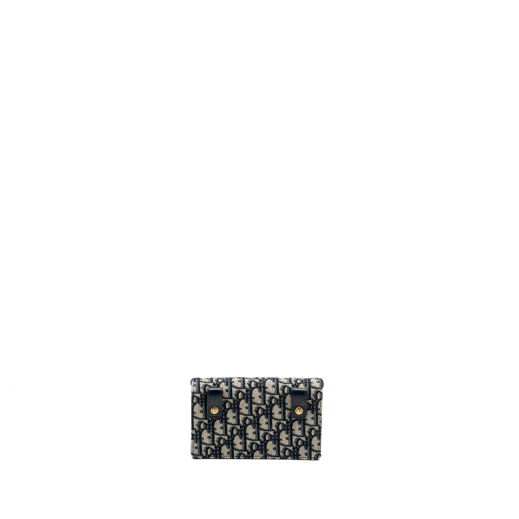 Dior Saddle belt pouch Oblique Jacquard blue GHW
