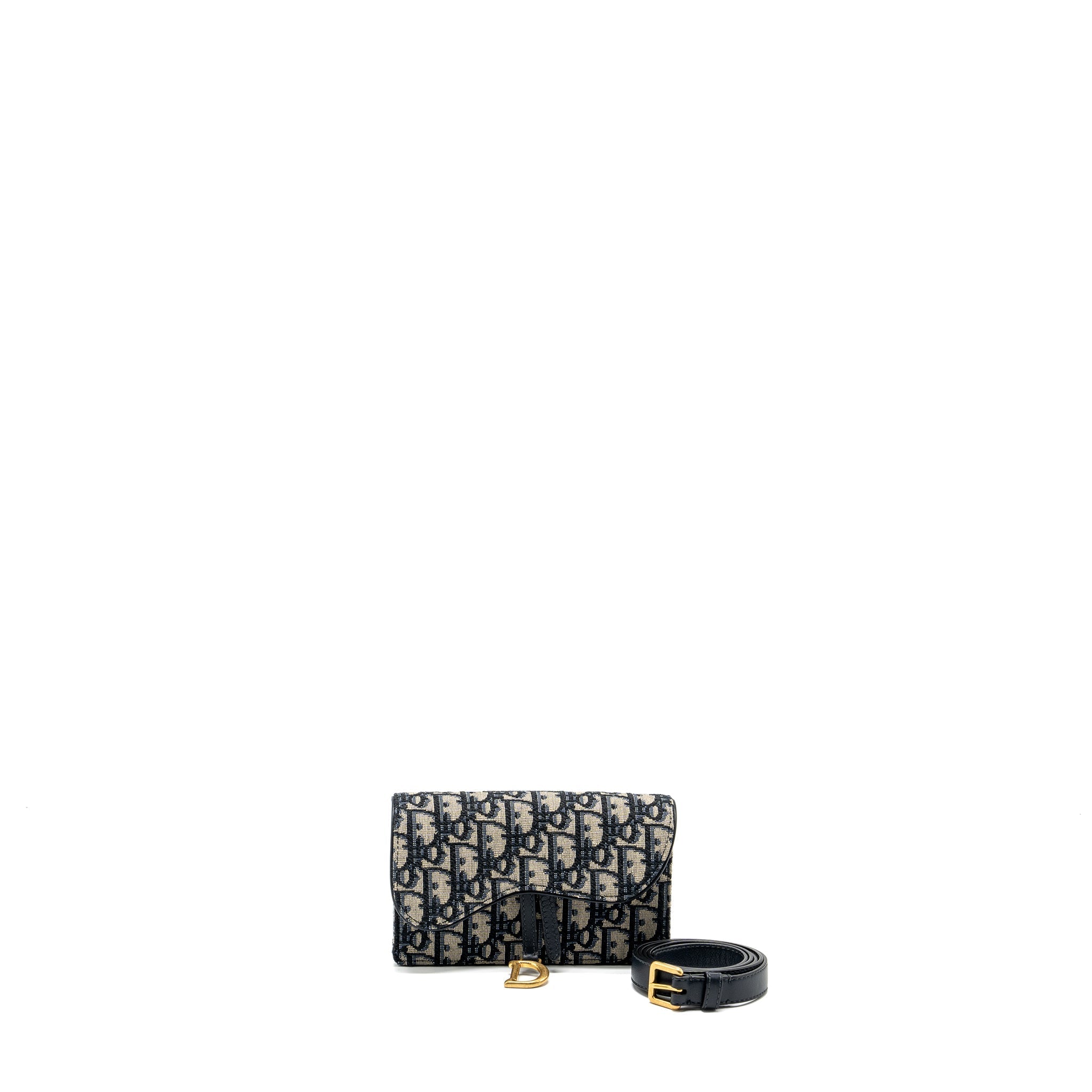 Dior Saddle belt pouch Oblique Jacquard blue GHW