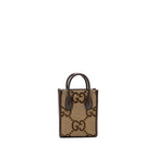Gucci MINI JUMBO GG TOTE BAG CANVAS / LEATHER CAMEL / EBONY GHW