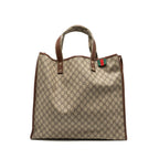 Gucci large shopping tote bag GG supreme canvas / brown GHW