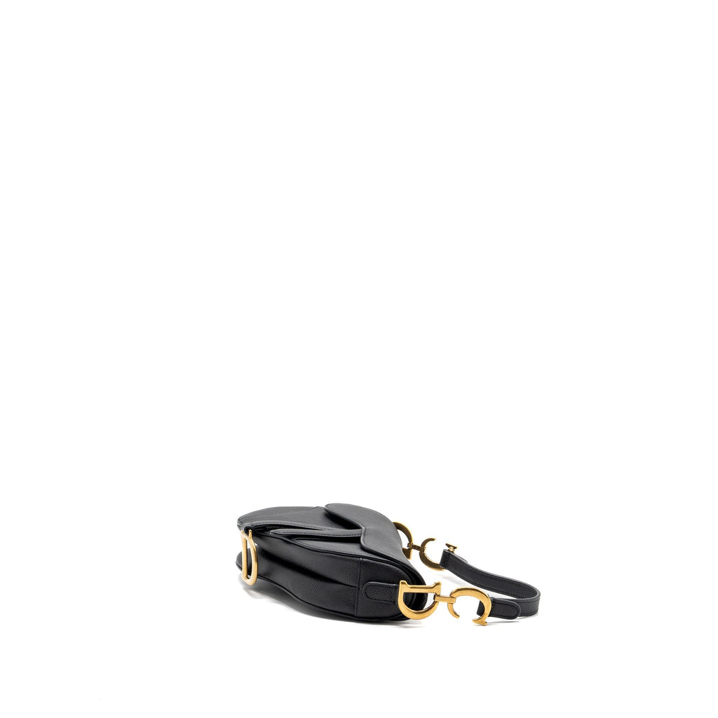 Dior Mini Saddle Bag Calfskin Black GHW  With An Extra Dior Strap