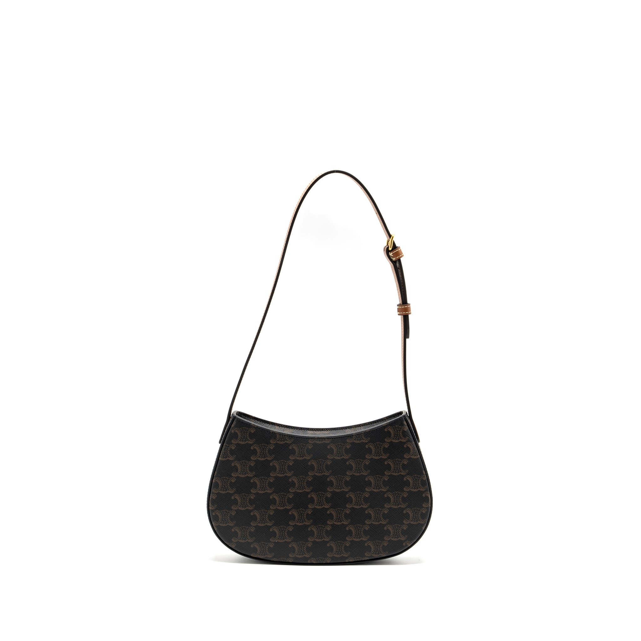 Celine Medium Tilly Bag in Triomphe Canvas / calfskin Tan