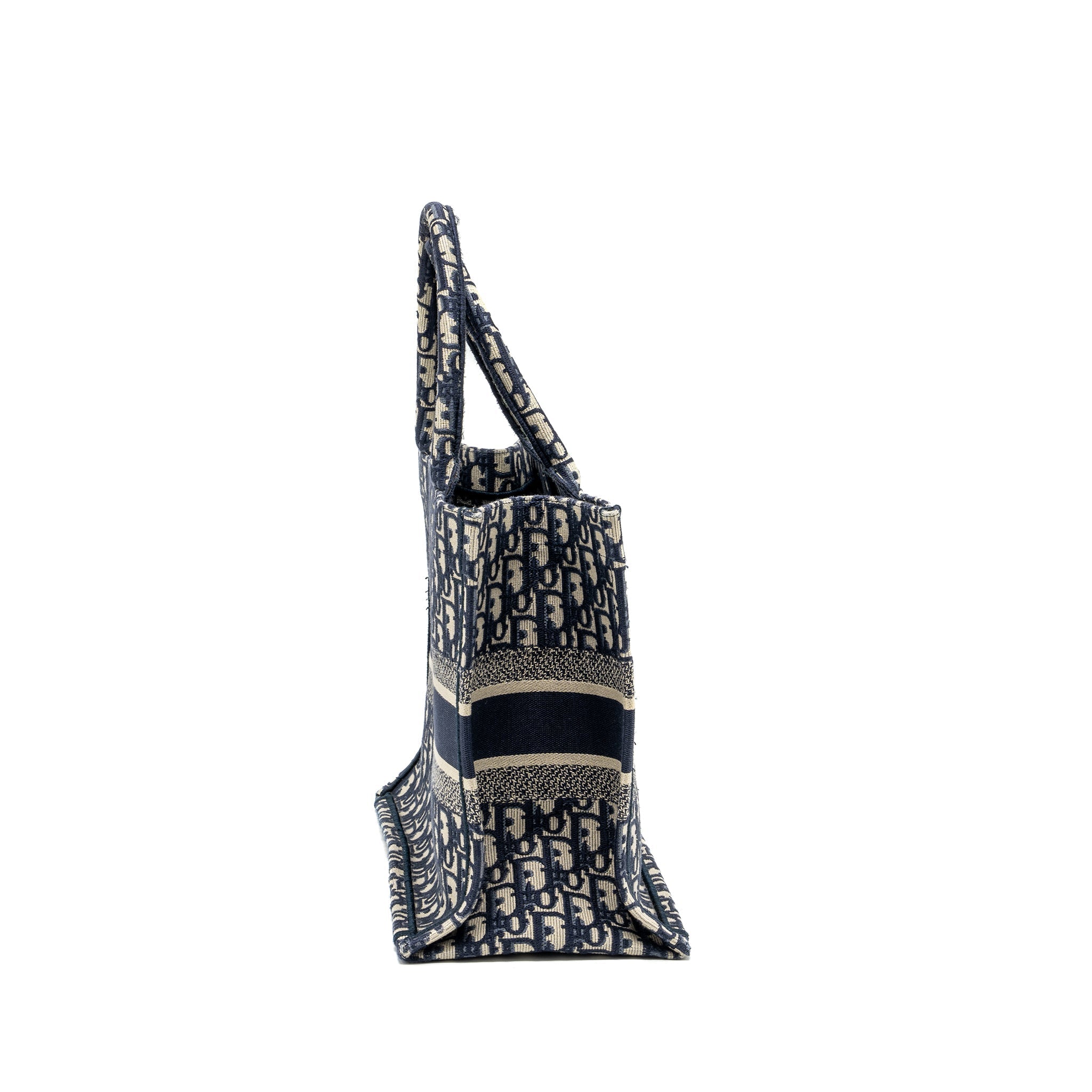 DIOR Medium Book Tote Blue Dior Oblique Embroidery