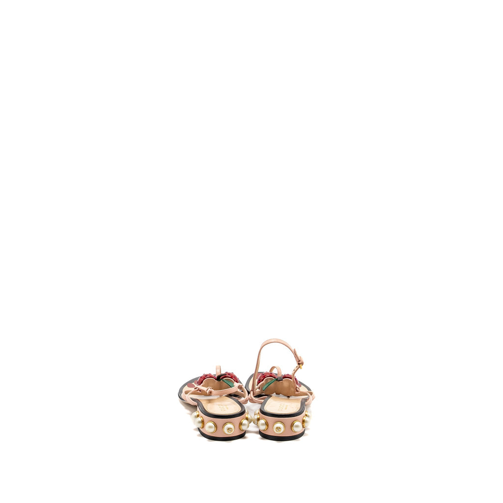 Gucci Size 36.5 hatsumomo Cherry-Embellished Sandal Multicolour