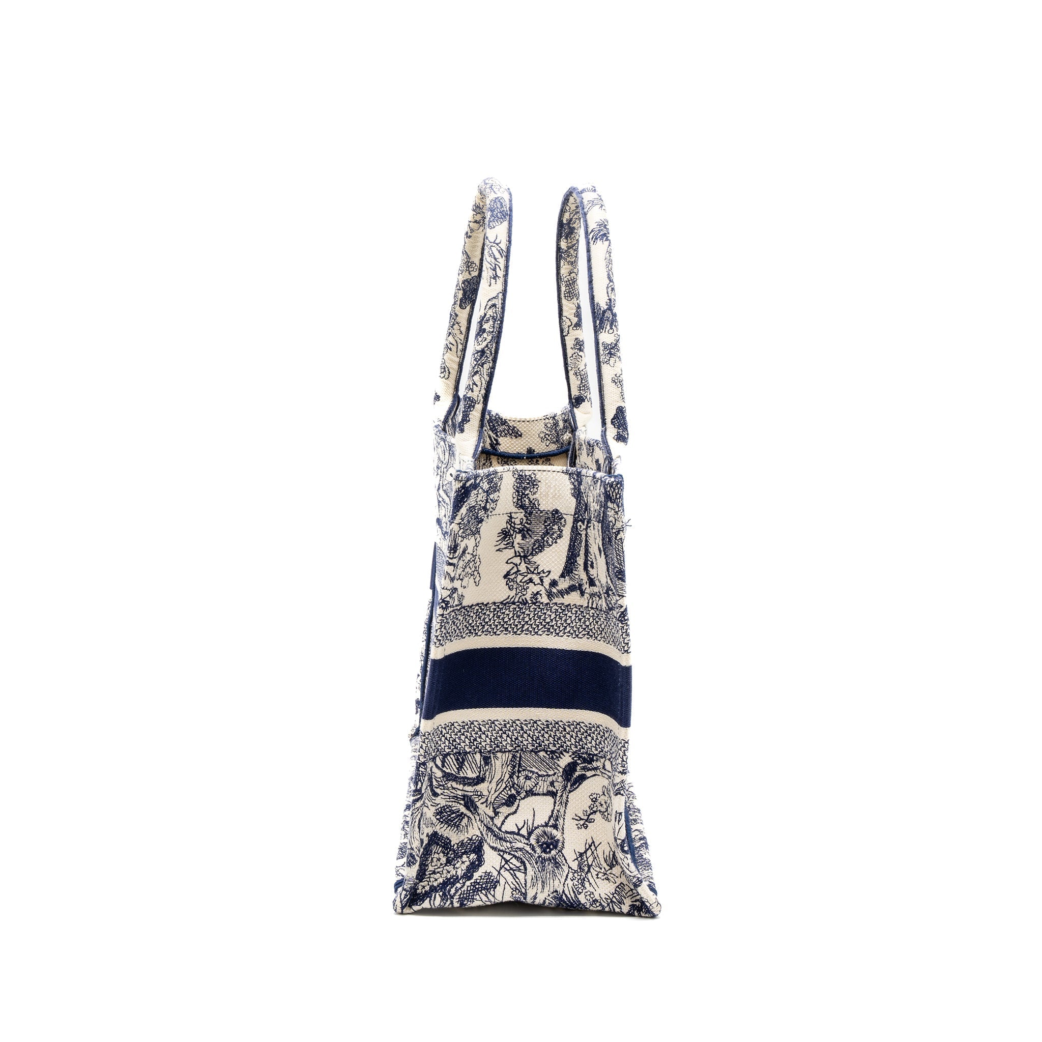 Dior Medium Book Tote Blue Toile de Jouy Embroidery
