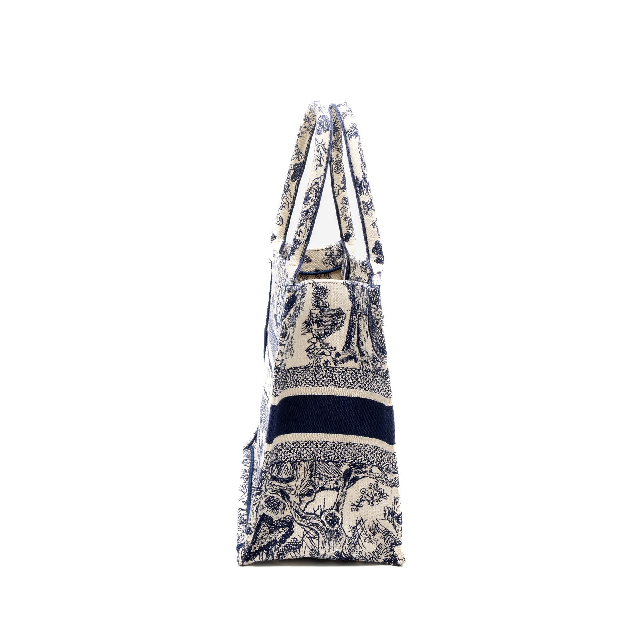 Dior Medium Book Tote Blue Toile de Jouy Embroidery
