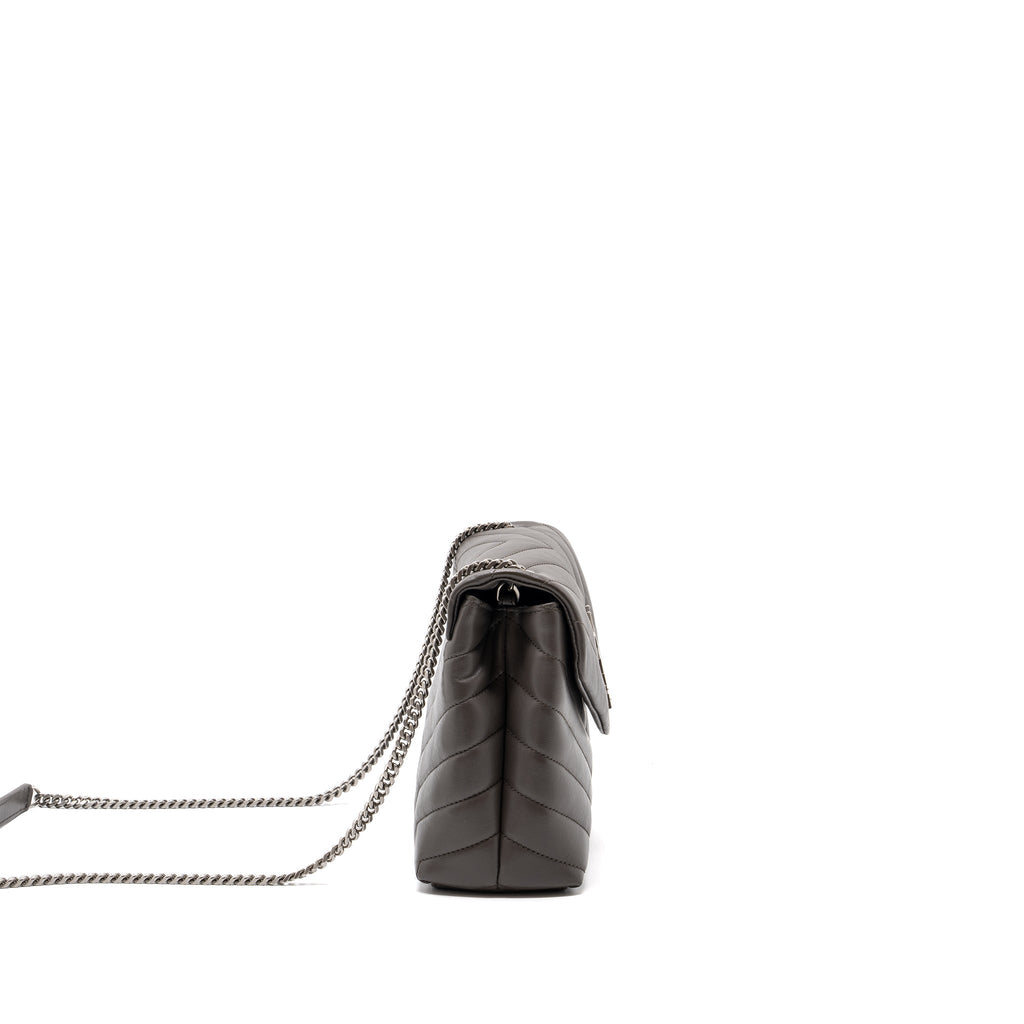 Saint Laurent/YSL Small Lou Lou Bag Calfskin Dark Grey SHW