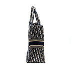 DIor Large Book Tote Blue Dior Oblique Embroidery