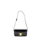 Celine triomphe shoulder bag calfskin black
