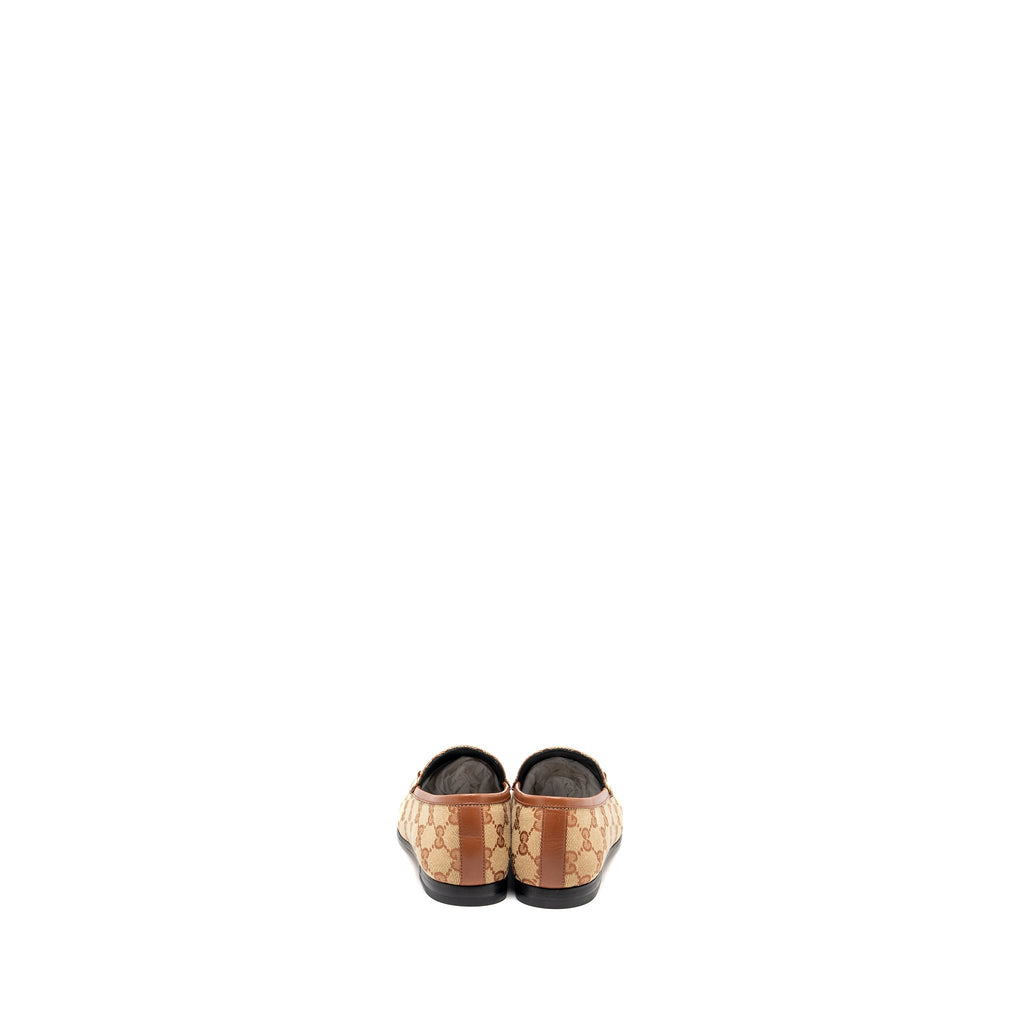 Gucci Size 35.5 Jordan Loafers canvas dark beige