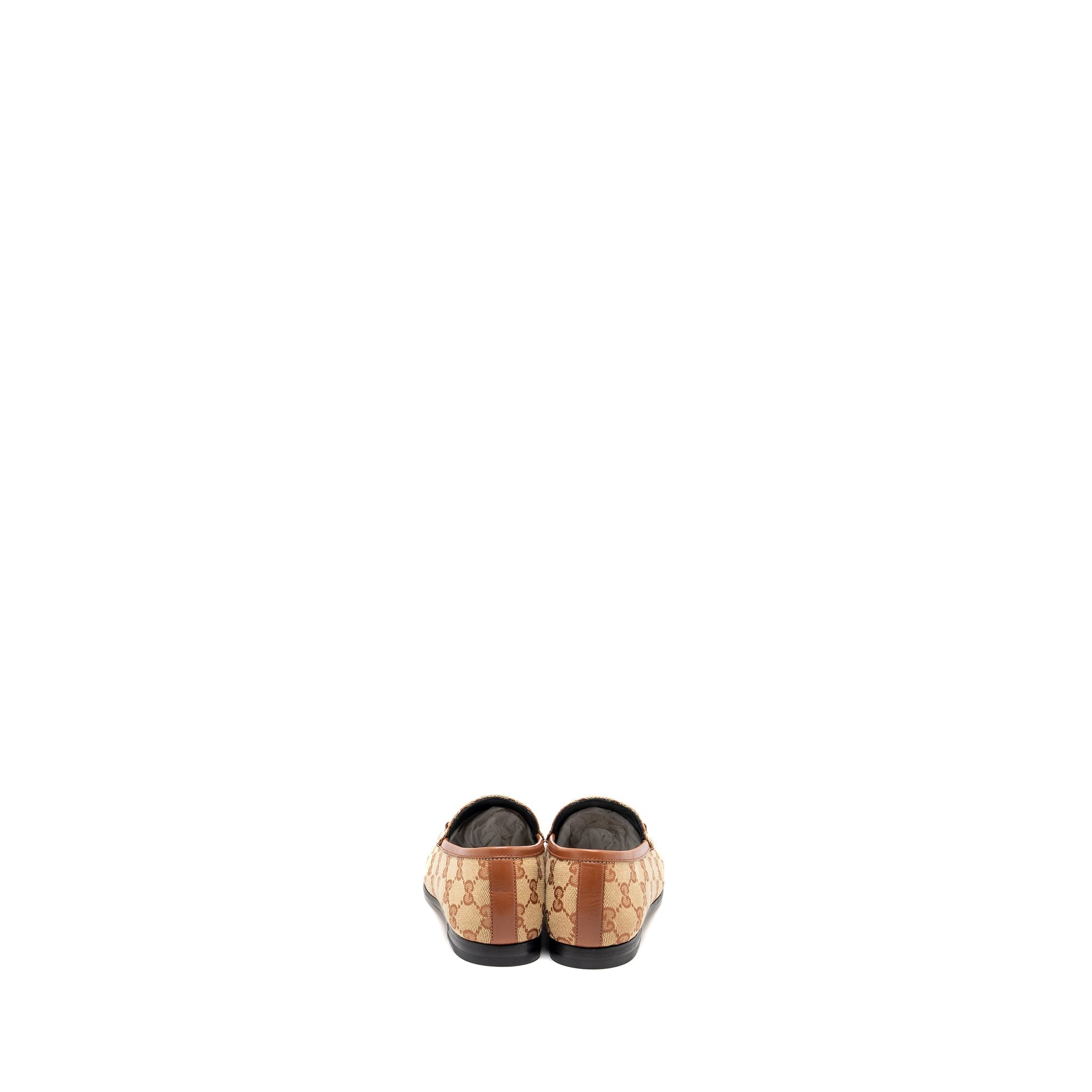 Gucci Size 35.5 Jordan Loafers canvas dark beige