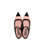 Chanel Size 38.5 Mary Janes lambskin/velvet Pink/Black LGHW