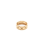 Chanel size 53 coco crush ring small version quilted motif beige gold