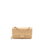 Chanel Medium Classic Double Flap Bag Caviar Beige SHW (Microchip)