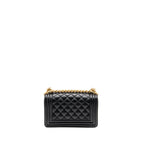 Chanel Small Boy Bag Caviar Black GHW (Microchip)