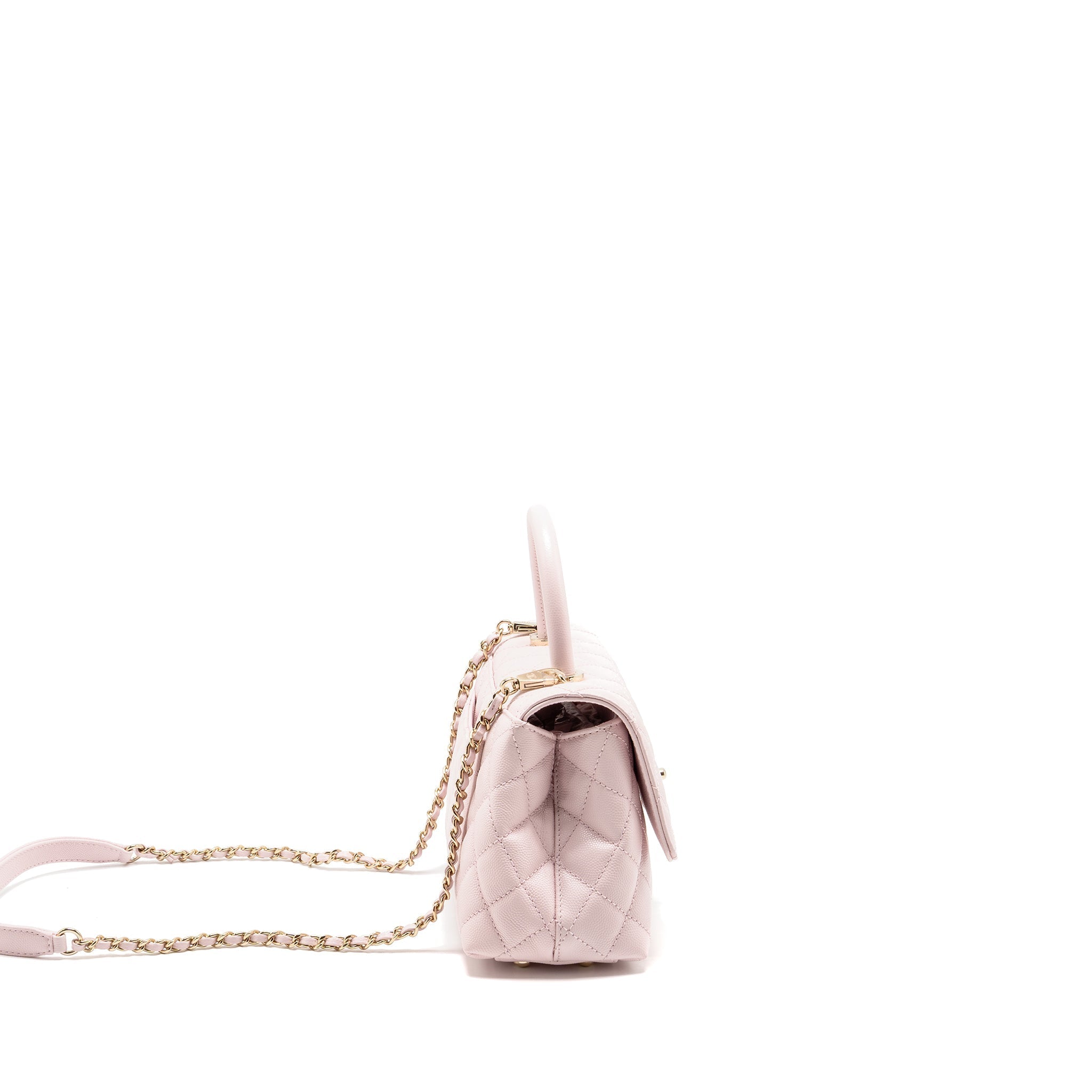 Chanel Small Coco Handle Caviar Light Pink LGHW (microchip)