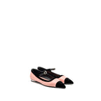 Chanel Size 38 Mary Janes Lambskin/Velvet Pink/Black LGHW