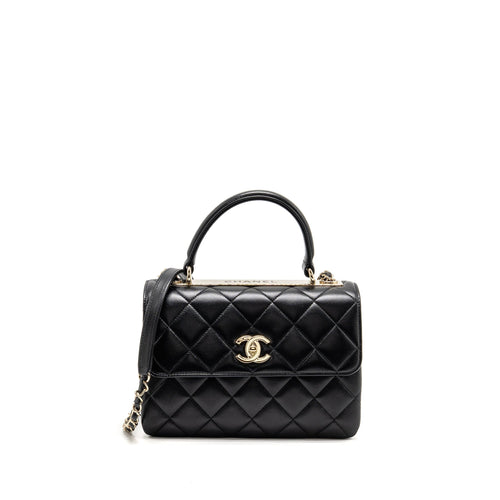 Chanel Top Handle Trendy CC Flap Bag Lambskin Black LGHW