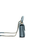 Chanel Top Handle Trendy CC Flap Bag Chevron Lambskin Blue LGHW
