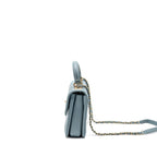Chanel Top Handle Trendy CC Flap Bag Chevron Lambskin Blue LGHW