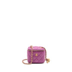 CHANEL Pearl Crush Mini Vanity with Chain Lambskin Purple GHW