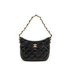 Chanel 22k Hobo Shoulder Bag Lambskin Black GHW