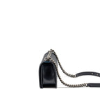 Chanel Medium Boy Bag Grained Calfskin Navy Ruthenium Hardware