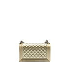 Chanel Medium Boy Bag Metallic Patent Calfskin/Metallic Lambskin Gold/Silver SHW