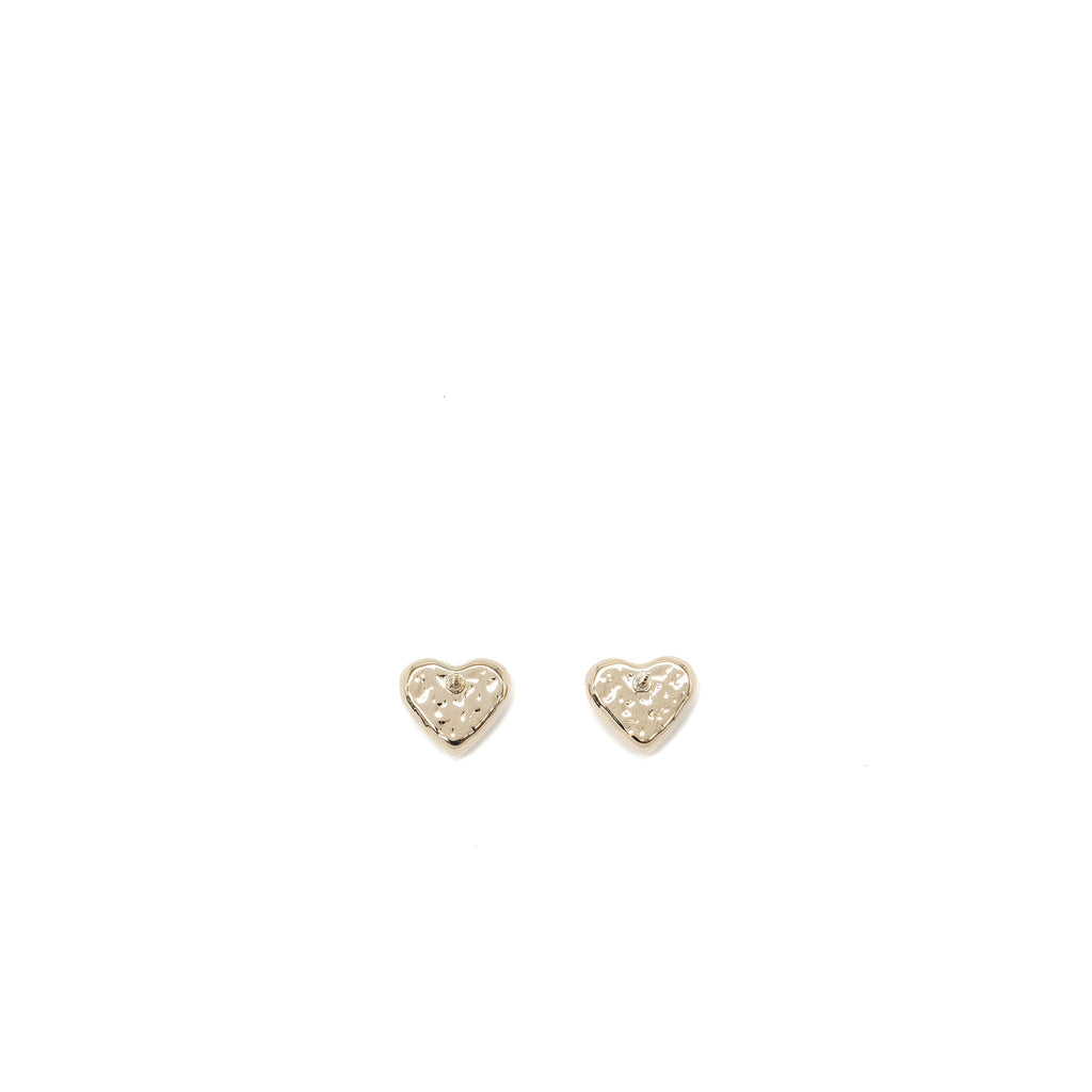 Chanel 22C heart earrings light gold tone