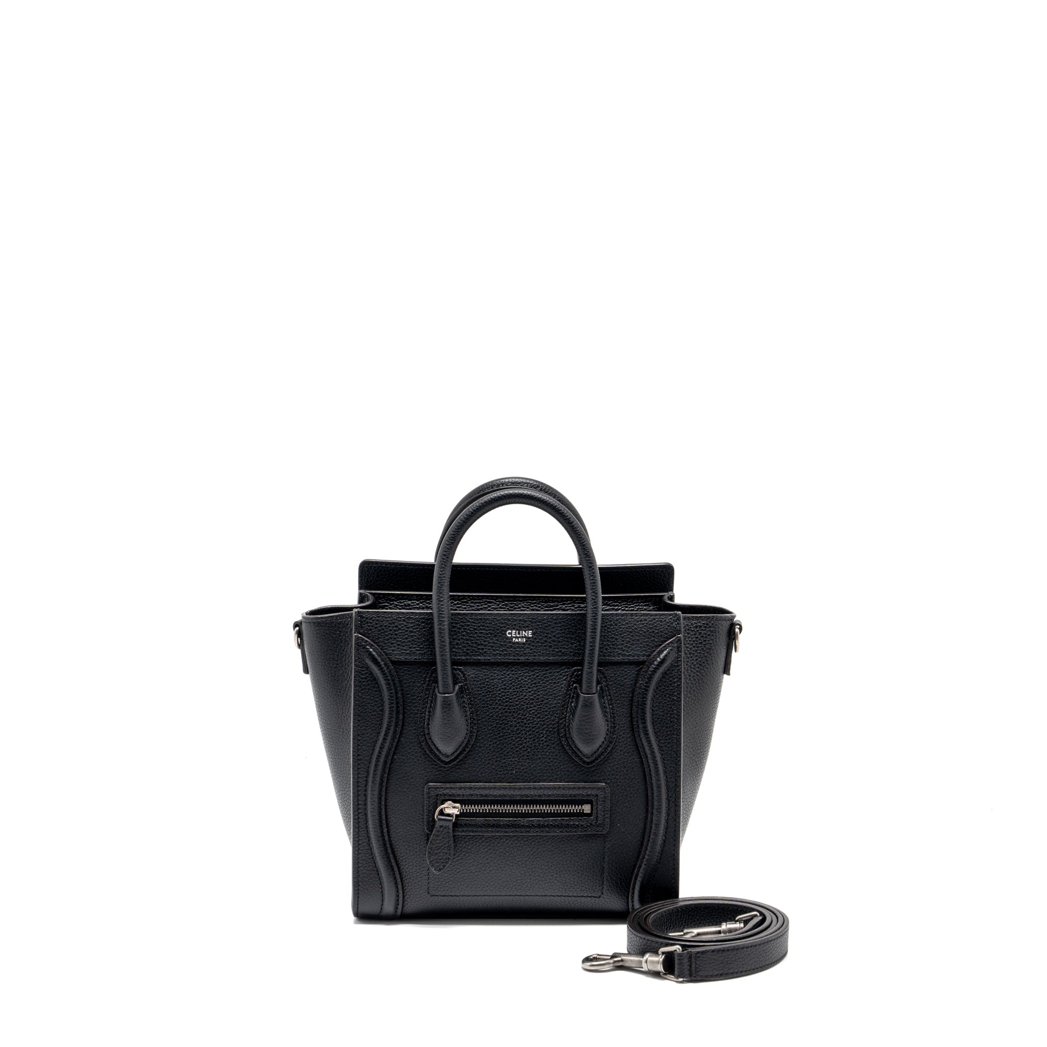 Celine nano luggage bag calfskin black