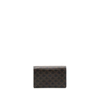 Celine Wallet On Strap Triomphe Canvas/Smooth Lambskin Tan