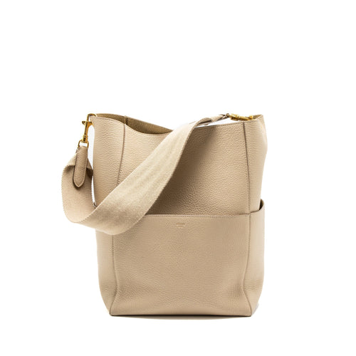 Celine Sangle Bucket Bag Calfskin Beige