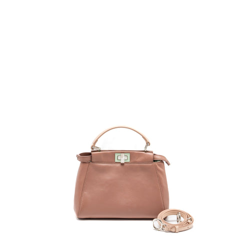 Fendi mini Peekaboo Bag Lambskin Dark Pink SHW