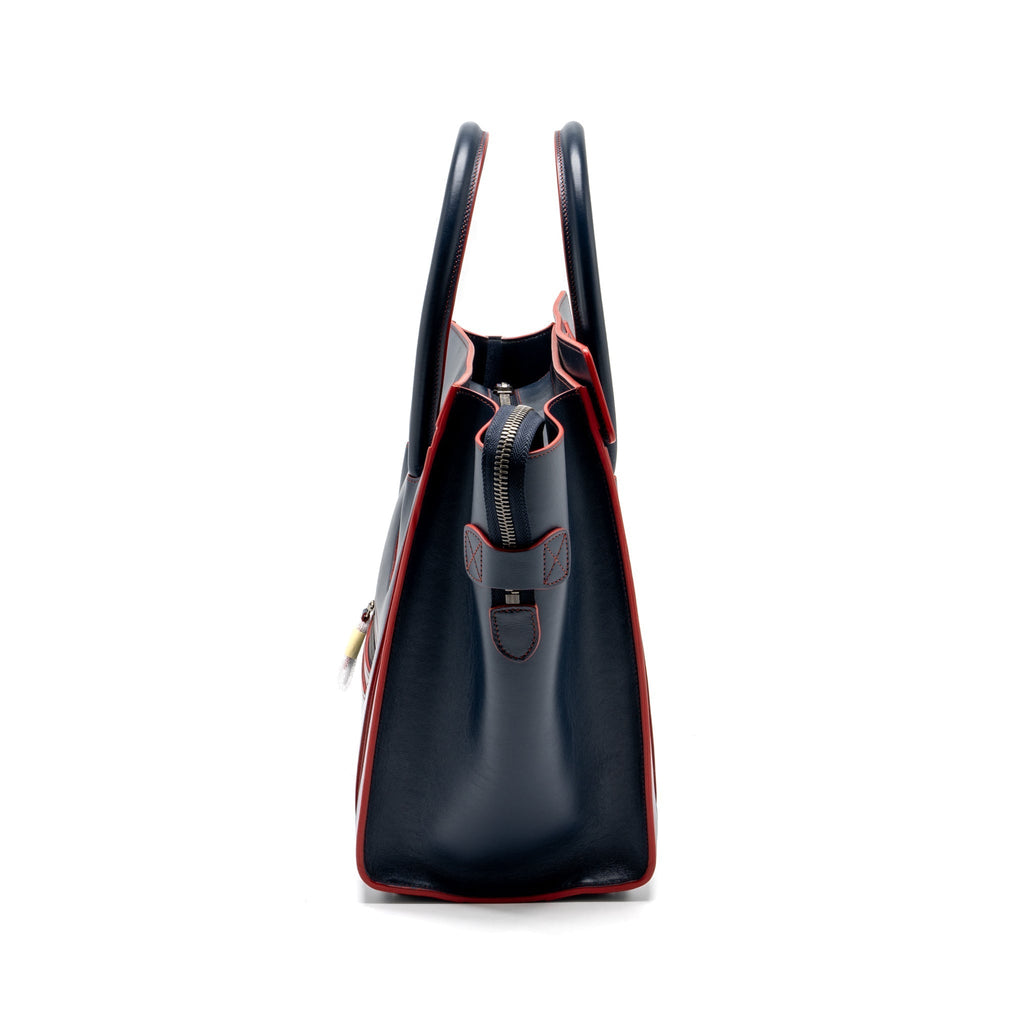 Celine Luggage Tote Bag Calfskin Blue/Red