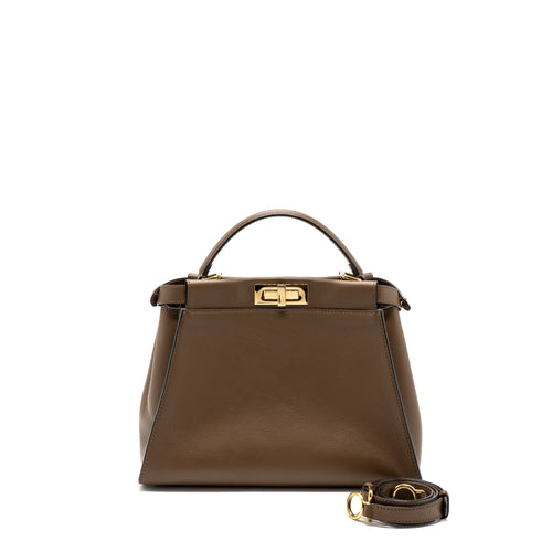 Fendi Medium Peekaboo Bag Calfskin Tobaco GHW